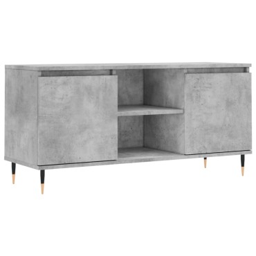 vidaXL Έπιπλο Τηλεόρασης Γκρι Σκυροδ. 104x35x50cm Επεξεργ. Ξύλο
