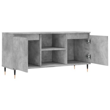 vidaXL Έπιπλο Τηλεόρασης Γκρι Σκυροδ. 104x35x50cm Επεξεργ. Ξύλο
