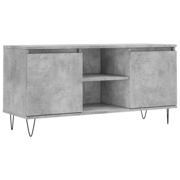 vidaXL Έπιπλο Τηλεόρασης Γκρι Σκυροδ. 104x35x50cm Επεξεργ. Ξύλο