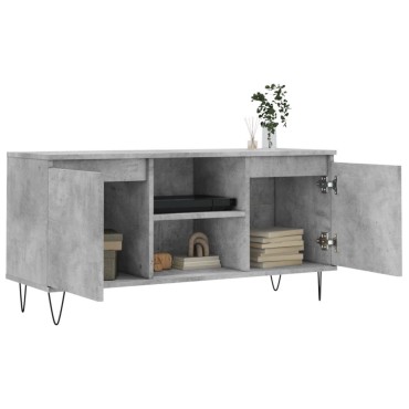 vidaXL Έπιπλο Τηλεόρασης Γκρι Σκυροδ. 104x35x50cm Επεξεργ. Ξύλο