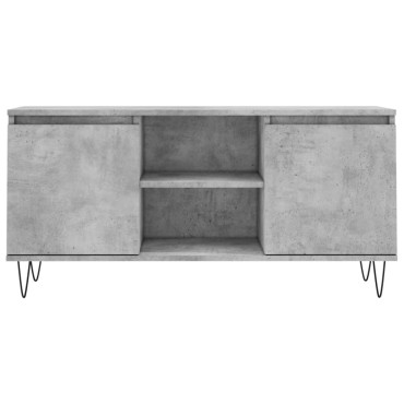 vidaXL Έπιπλο Τηλεόρασης Γκρι Σκυροδ. 104x35x50cm Επεξεργ. Ξύλο