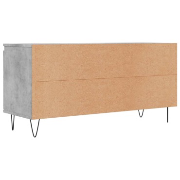 vidaXL Έπιπλο Τηλεόρασης Γκρι Σκυροδ. 104x35x50cm Επεξεργ. Ξύλο