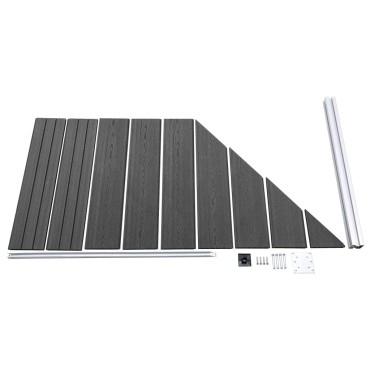 vidaXL Σετ Πάνελ Περίφραξης Μαύρο 1484x(105-186)cm από WPC