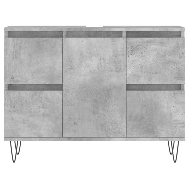 vidaXL Ντουλάπι Μπάνιου Γκρι Σκυροδέματος 80x33x60cm Επεξ. Ξύλο