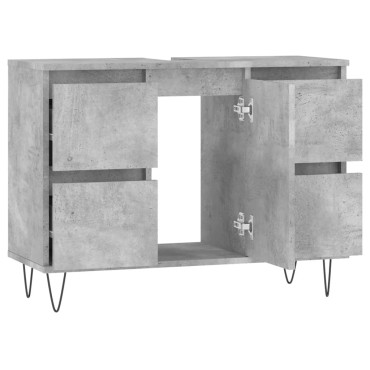 vidaXL Ντουλάπι Μπάνιου Γκρι Σκυροδέματος 80x33x60cm Επεξ. Ξύλο