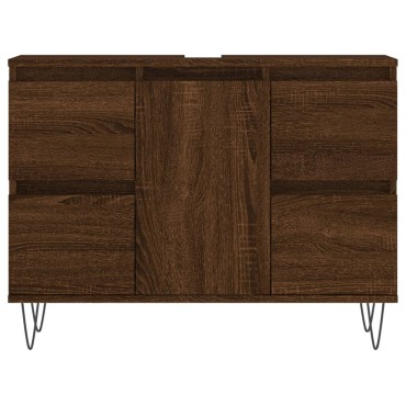 vidaXL Ντουλάπι Μπάνιου Καφέ Δρυς 80x33x60cm Επεξεργασμένο Ξύλο