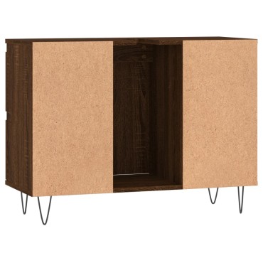 vidaXL Ντουλάπι Μπάνιου Καφέ Δρυς 80x33x60cm Επεξεργασμένο Ξύλο