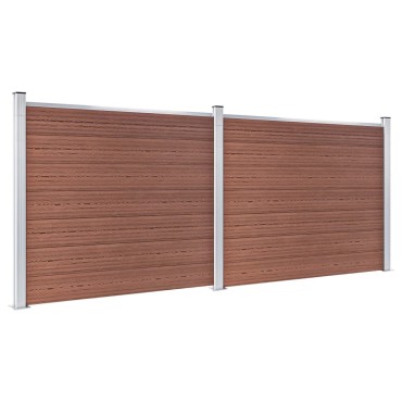 vidaXL Σετ Πάνελ Περίφραξης Καφέ 353x146cm από WPC