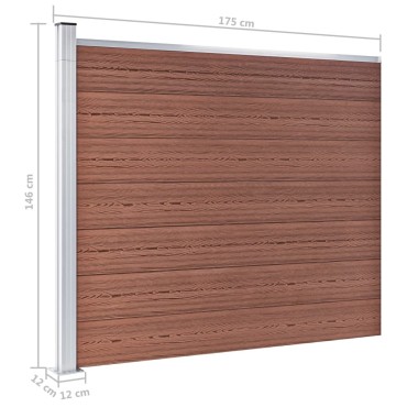 vidaXL Σετ Πάνελ Περίφραξης Καφέ 353x146cm από WPC