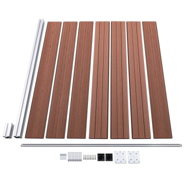 vidaXL Σετ Πάνελ Περίφραξης Καφέ 353x146cm από WPC