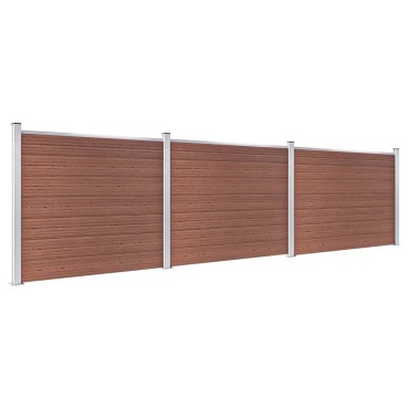 vidaXL Σετ Πάνελ Περίφραξης Καφέ 526x146cm από WPC
