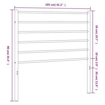 vidaXL Κεφαλάρι Λευκό Μεταλλικό 105x3x90cm 1 τεμ.