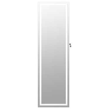 vidaXL Έπιπλο Κοσμημάτων με Καθρέφτη/LED Φώτα Επιτοίχιο Λευκό