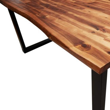 vidaXL Τραπεζαρία με Φυσικό Περίγραμμα 140x80x75cm Μασίφ Ξύλο Ακακίας 1 τεμ.