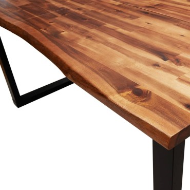 vidaXL Τραπεζαρία με Φυσικό Περίγραμμα 160x80x75cm Μασίφ Ξύλο Ακακίας 1 τεμ.