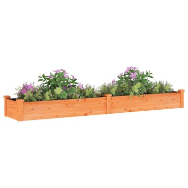 vidaXL Ζαρντινιέρα Υπερυψ. με Επένδυση Καφέ 240x45x25 εκ. Μασίφ Ελάτη