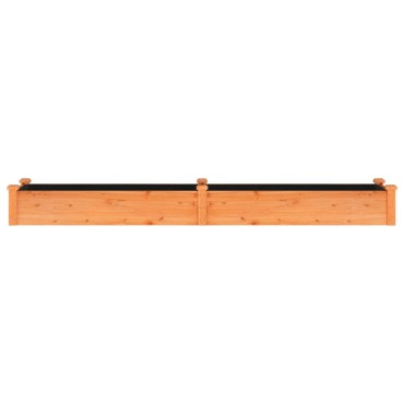 vidaXL Ζαρντινιέρα Υπερυψ. με Επένδυση Καφέ 240x45x25 εκ. Μασίφ Ελάτη