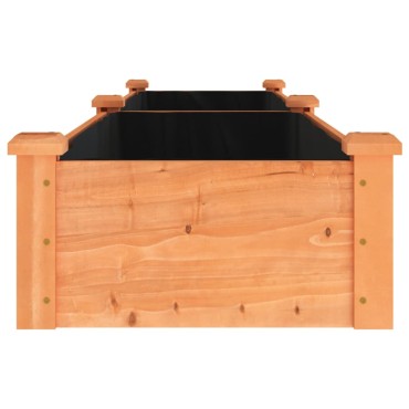 vidaXL Ζαρντινιέρα Υπερυψ. με Επένδυση Καφέ 240x45x25 εκ. Μασίφ Ελάτη