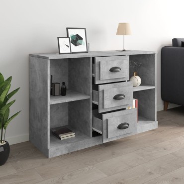 vidaXL Μπουφές Γκρι Σκυροδέματος 104,5x35,5x67,5cm Επεξεργασμένο Ξύλο 1 τεμ.