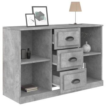vidaXL Μπουφές Γκρι Σκυροδέματος 104,5x35,5x67,5cm Επεξεργασμένο Ξύλο 1 τεμ.