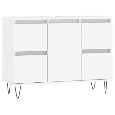 vidaXL Ντουλάπι Μπάνιου Λευκό 80x33x60cm Επεξεργασμένο Ξύλο