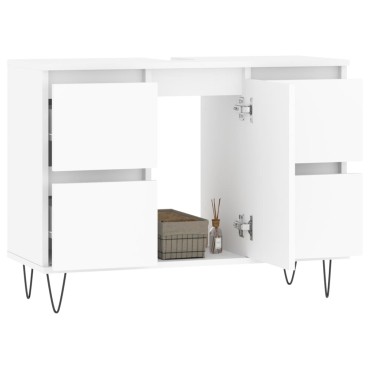 vidaXL Ντουλάπι Μπάνιου Λευκό 80x33x60cm Επεξεργασμένο Ξύλο