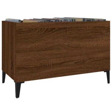 vidaXL Δισκοθήκη Καφέ Δρυς 74,5x38x48cm από Επεξεργασμένο Ξύλο