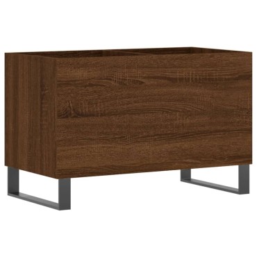 vidaXL Δισκοθήκη Καφέ Δρυς 74,5x38x48cm από Επεξεργασμένο Ξύλο