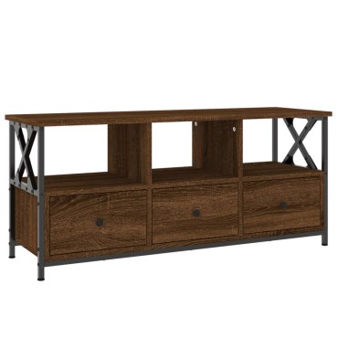 vidaXL Έπιπλο Τηλεόρασης Καφέ Δρυς 102x33x45cm Επεξ. Ξύλο/Σίδερο