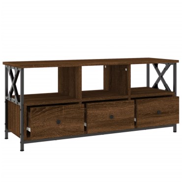 vidaXL Έπιπλο Τηλεόρασης Καφέ Δρυς 102x33x45cm Επεξ. Ξύλο/Σίδερο
