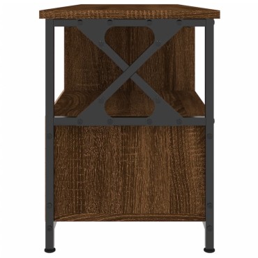 vidaXL Έπιπλο Τηλεόρασης Καφέ Δρυς 102x33x45cm Επεξ. Ξύλο/Σίδερο