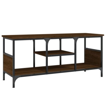 vidaXL Έπιπλο Τηλεόρασης Καφέ Δρυς 100x35x45cm Επεξ. Ξύλο/Σίδερο