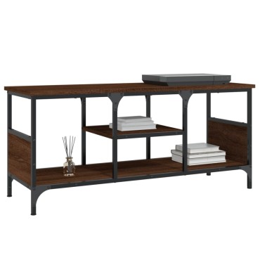 vidaXL Έπιπλο Τηλεόρασης Καφέ Δρυς 100x35x45cm Επεξ. Ξύλο/Σίδερο