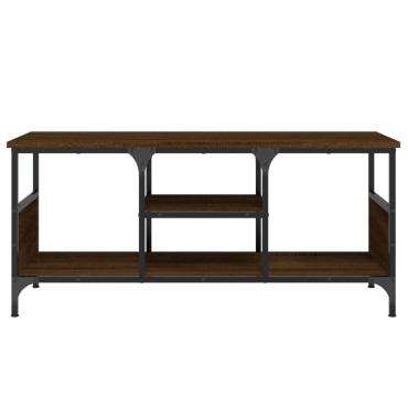 vidaXL Έπιπλο Τηλεόρασης Καφέ Δρυς 100x35x45cm Επεξ. Ξύλο/Σίδερο