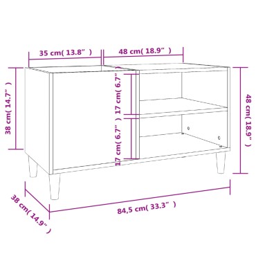 vidaXL Δισκοθήκη Καπνιστή Δρυς 84,5x38x48cm από Επεξεργασμένο Ξύλο 1 τεμ.