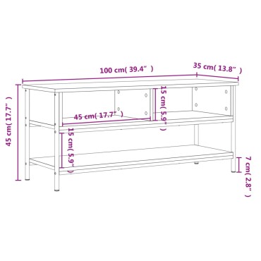 vidaXL Έπιπλο Τηλεόρασης Καπνιστή Δρυς 100x35x45cm Επεξ. Ξύλο