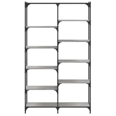 vidaXL Βιβλιοθήκη Γκρι Sonoma 100x32x170cm Επεξεργ. Ξύλο / Σίδηρος 1 τεμ.