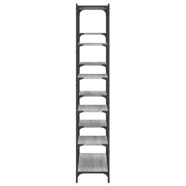 vidaXL Βιβλιοθήκη Γκρι Sonoma 100x32x170cm Επεξεργ. Ξύλο / Σίδηρος 1 τεμ.