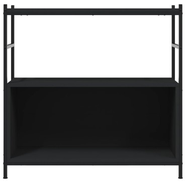 vidaXL Βιβλιοθήκη Μαύρη 80x30x78,5cm Επεξεργασμένο Ξύλο / Σίδηρος 1 τεμ.