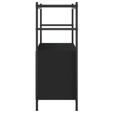 vidaXL Βιβλιοθήκη Μαύρη 80x30x78,5cm Επεξεργασμένο Ξύλο / Σίδηρος 1 τεμ.