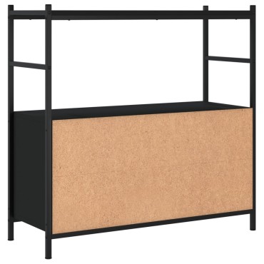 vidaXL Βιβλιοθήκη Μαύρη 80x30x78,5cm Επεξεργασμένο Ξύλο / Σίδηρος 1 τεμ.