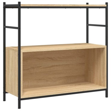 vidaXL Βιβλιοθήκη Sonoma Δρυς 80x30x78,5cm Επεξεργ. Ξύλο / Σίδηρος 1 τεμ.