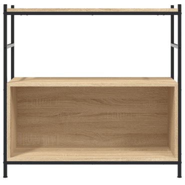 vidaXL Βιβλιοθήκη Sonoma Δρυς 80x30x78,5cm Επεξεργ. Ξύλο / Σίδηρος 1 τεμ.