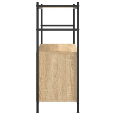 vidaXL Βιβλιοθήκη Sonoma Δρυς 80x30x78,5cm Επεξεργ. Ξύλο / Σίδηρος 1 τεμ.