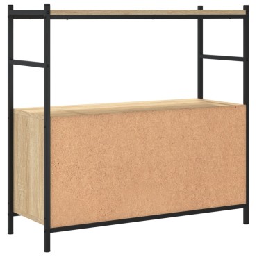vidaXL Βιβλιοθήκη Sonoma Δρυς 80x30x78,5cm Επεξεργ. Ξύλο / Σίδηρος 1 τεμ.