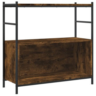 vidaXL Βιβλιοθήκη Καπνιστή Δρυς 80x30x78,5cm Επεξεργ. Ξύλο / Σίδηρος 1 τεμ.
