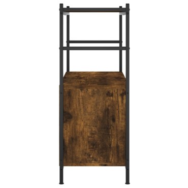 vidaXL Βιβλιοθήκη Καπνιστή Δρυς 80x30x78,5cm Επεξεργ. Ξύλο / Σίδηρος 1 τεμ.
