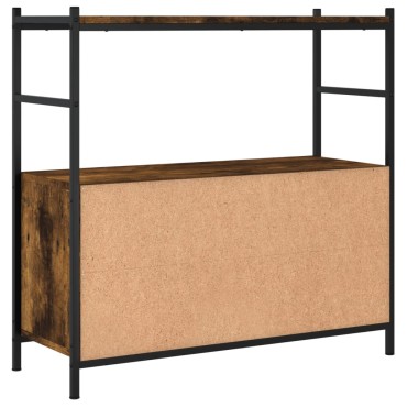 vidaXL Βιβλιοθήκη Καπνιστή Δρυς 80x30x78,5cm Επεξεργ. Ξύλο / Σίδηρος 1 τεμ.