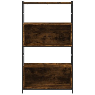vidaXL Βιβλιοθήκη Καπνιστή Δρυς 80x30x145,5cm Επεξεργ. Ξύλο/Σίδηρος 1 τεμ.
