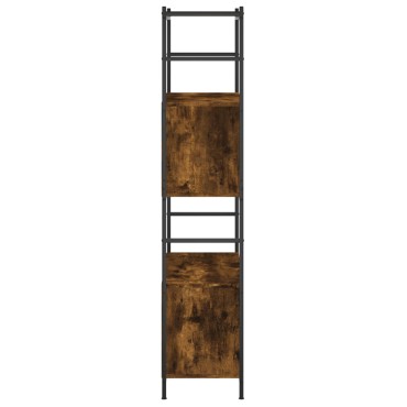 vidaXL Βιβλιοθήκη Καπνιστή Δρυς 80x30x145,5cm Επεξεργ. Ξύλο/Σίδηρος 1 τεμ.